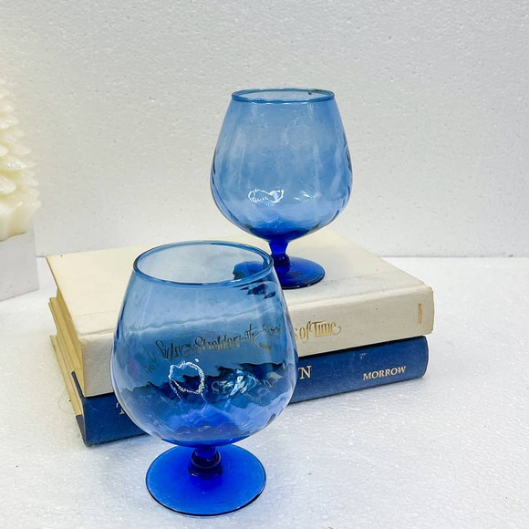 Set of 2 Blue optic Brandi Snifters - Picture 2 of 3